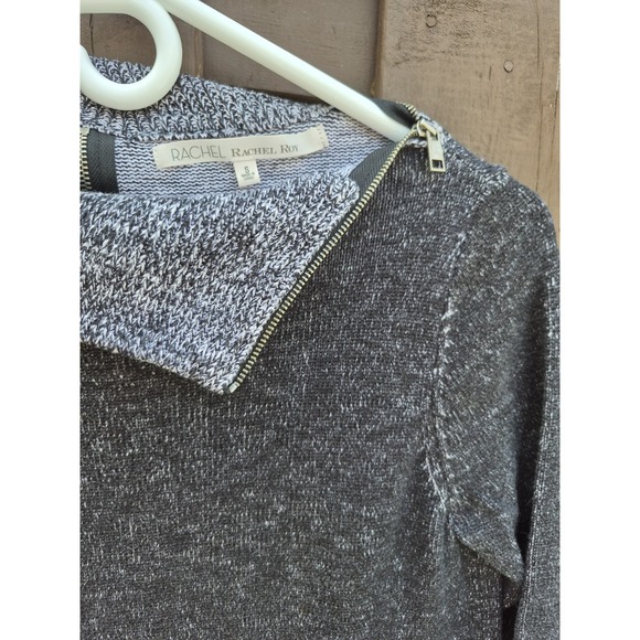 Rachel Roy Womens Sweater Grey Zippers Cowl Neck Long Sleeve Pockets Size S EUC - Picture 5 of 12